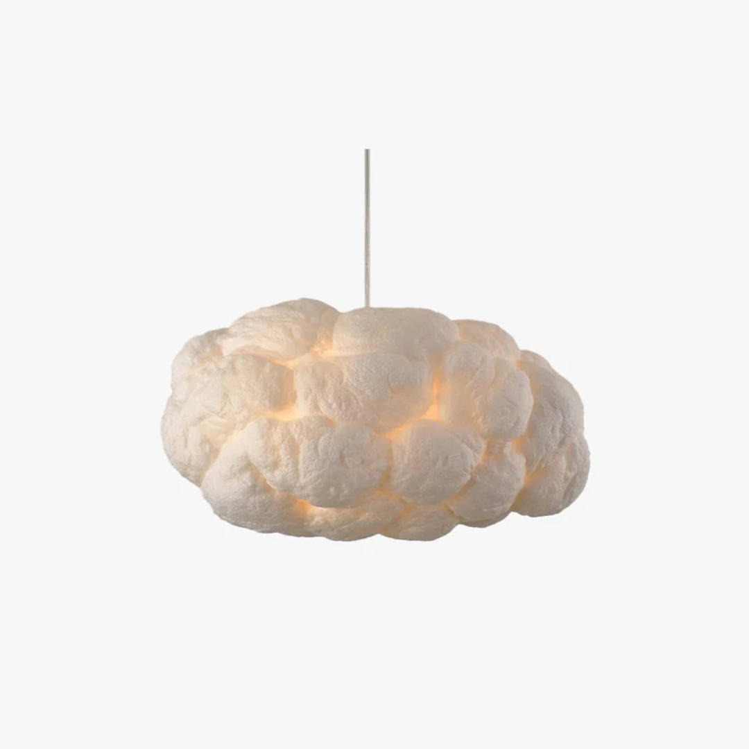 Designer Cloud LED Pendellampe Hvit PVC/Bomull - Nimbus | Skanto