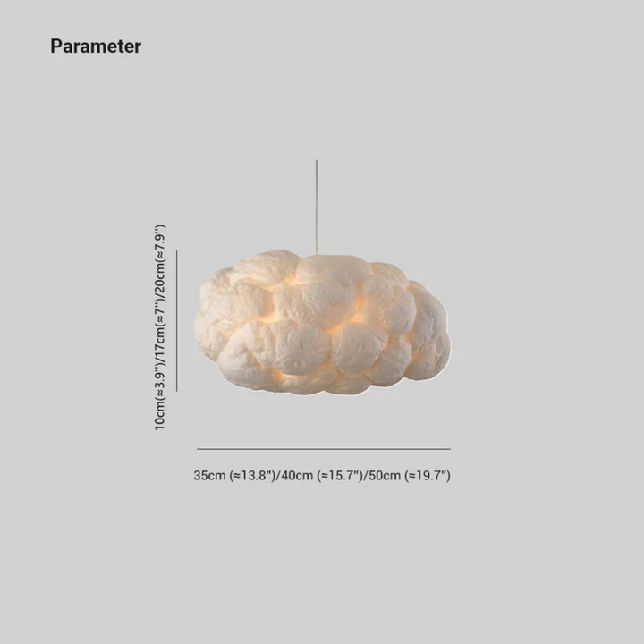 Designer Cloud LED Pendellampe Hvit PVC/Bomull - Nimbus | Skanto
