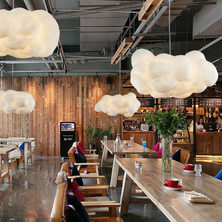 Designer Cloud LED Pendellampe Hvit PVC/Bomull - Nimbus | Skanto