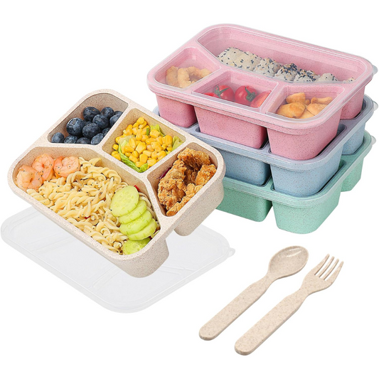 BentoBox – Sett med 4 Snacksbokser med Avdelinger