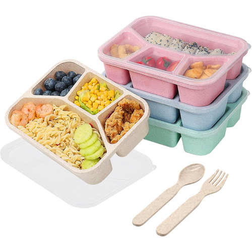 BentoBox – Sett med 4 Snacksbokser med Avdelinger
