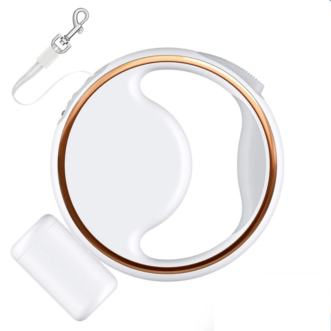 Skanto | AutoLeash Light – Automatisk hundebånd med LED og søppelbaneholder for trygge turer