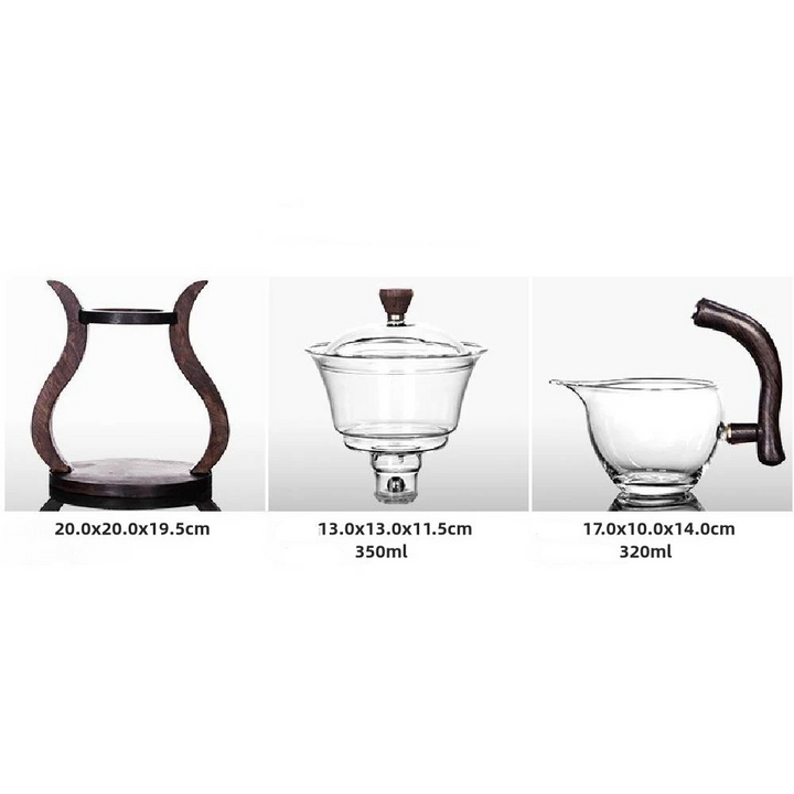 Glass-tesett med magnetisk flyt – halvautomatisk kanne, varmebestandig og elegant