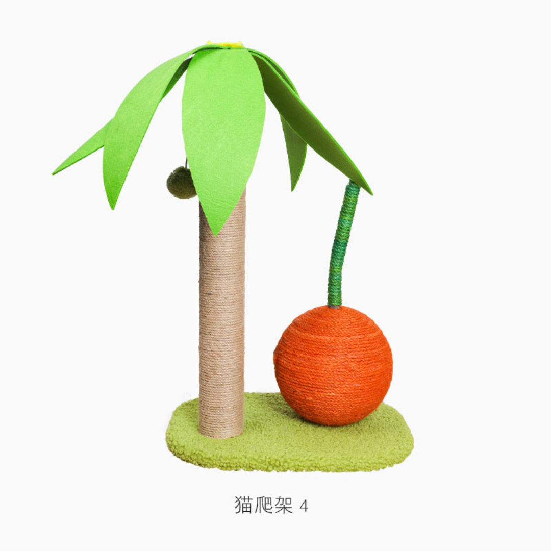 Cat Palm Sisal Kratsetre med Oransje Boligtopp