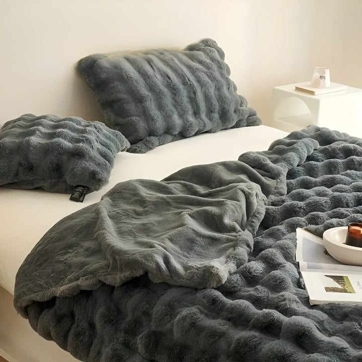 Fleece og fleece-teppe – Ekstra myk & varm | Perfekt for sofa og soverom | Skanto
