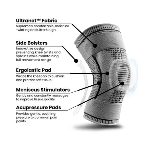Norvo | Kneestøtte med silikon-kjerne for stabilitet og smertefrihet | Ideell for leddgikt, sport og daglig liv