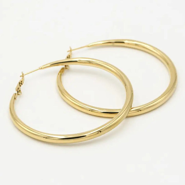 Elegant gull hoop øredobber (60 mm) | Luksus tilbehør for en stilfull look Skanto