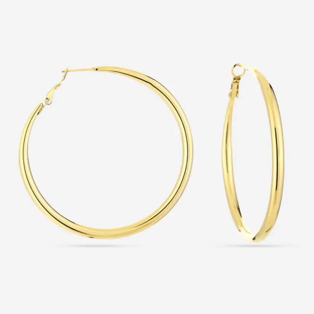 Elegant gull hoop øredobber (60 mm) | Luksus tilbehør for en stilfull look Skanto