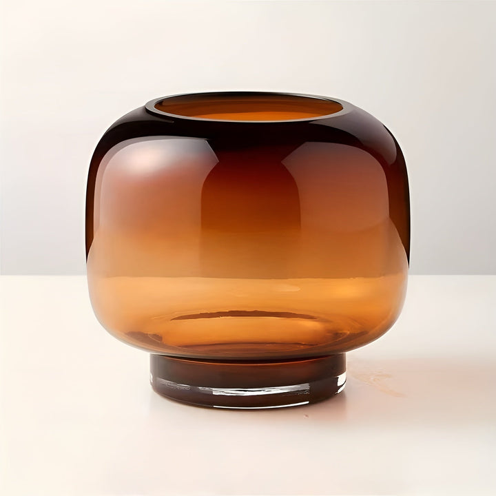 Glass Vase Hand Skantoown – Minimalistisk og Dekorativ | Transparent Design for Skantoomster, Hydroponics og Moderne Boligrom i Amber | Skanto