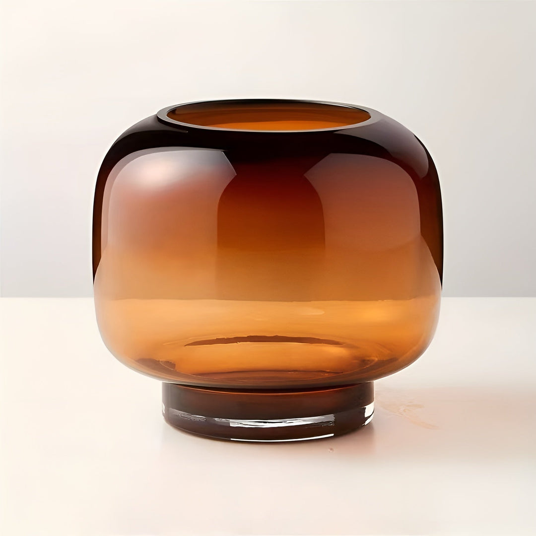 Skantoown glasshåndvase – minimalistisk og dekorativ | Gjennomsiktig interiør for blomster, hydroponikk og moderne planter i ravfarget