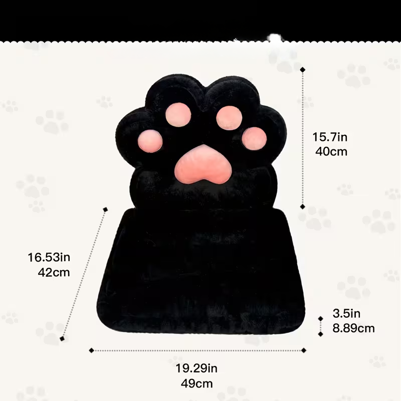 L-formet kattepfotpute – kosete og myk | Fluffy setepute for spillstoler og sofaer | Skanto