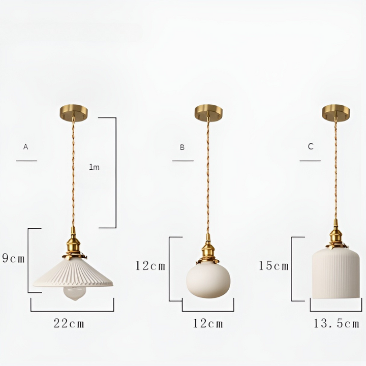 AmberZen Light – Vintage Ceramic Glass Pendant Light | Skanto