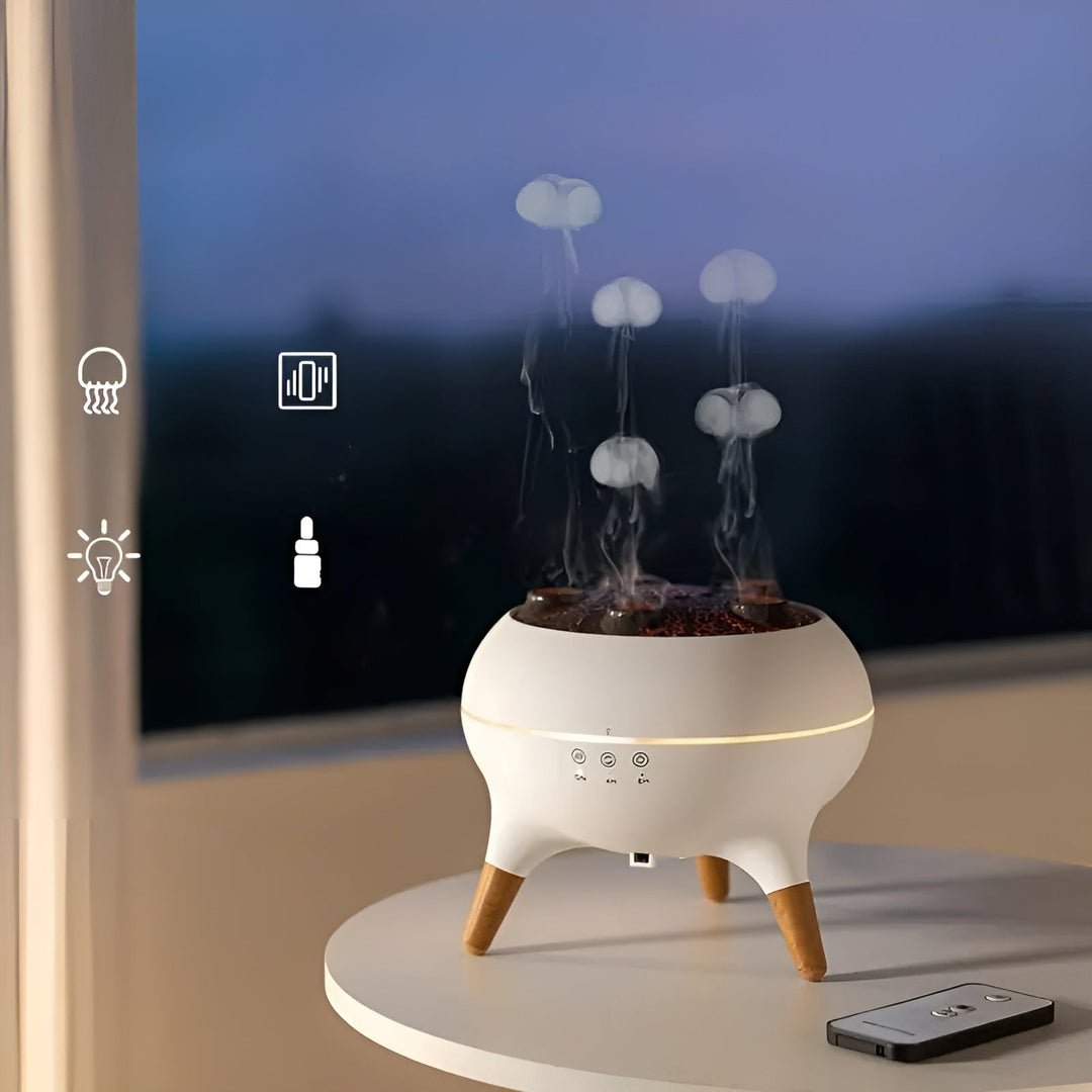 Aroma diffuser i manetform - fargeendring og fjernkontroll |Luftfukter for hjem og kontor | Skanto