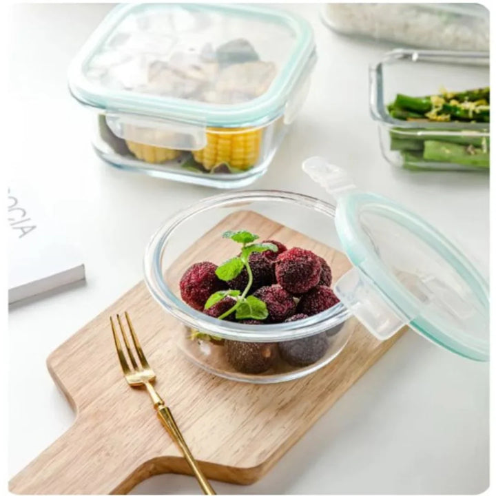 Skanto | Glass Fresh Storage Containers Set – Tett oppbevaringsbeholdere med lokk for kjøkken og måltidsforberedelse