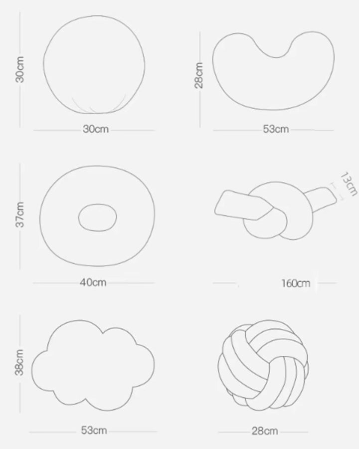 Nordic Bouclé Abstrakt Putefor – Minimalistisk Plysjpute | Skanto