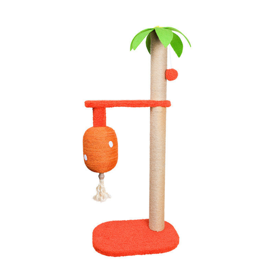 Cat Palm Sisal Kratsetre med Oransje Boligtopp