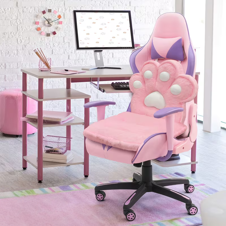 L-formet kattepfotpute – kosete og myk | Fluffy setepute for spillstoler og sofaer | Skanto