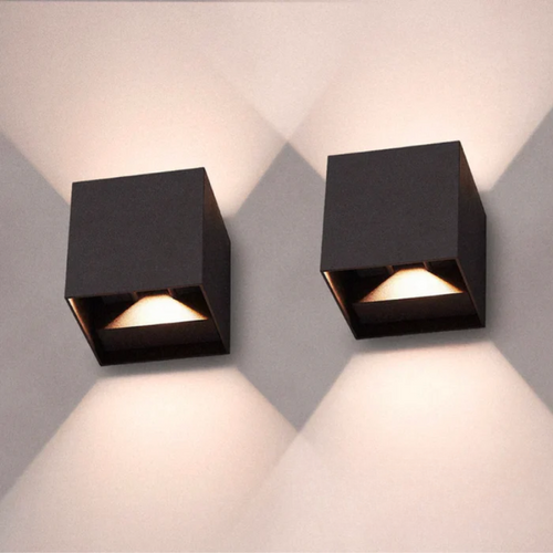 Moderne LED vegglampe i kube design, minimalistisk vegglampe for gang og stue | Skanto