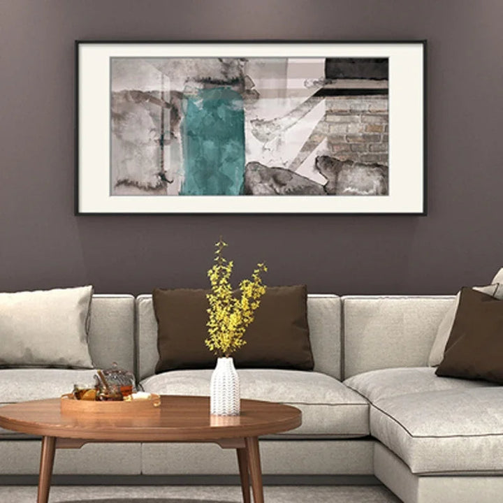 Urban Abstract Grey Green Large Size Wall Art Fine Art Canvas Print Picture For City Apartment Living Room Dining Room Home & Office Decor | Skanto