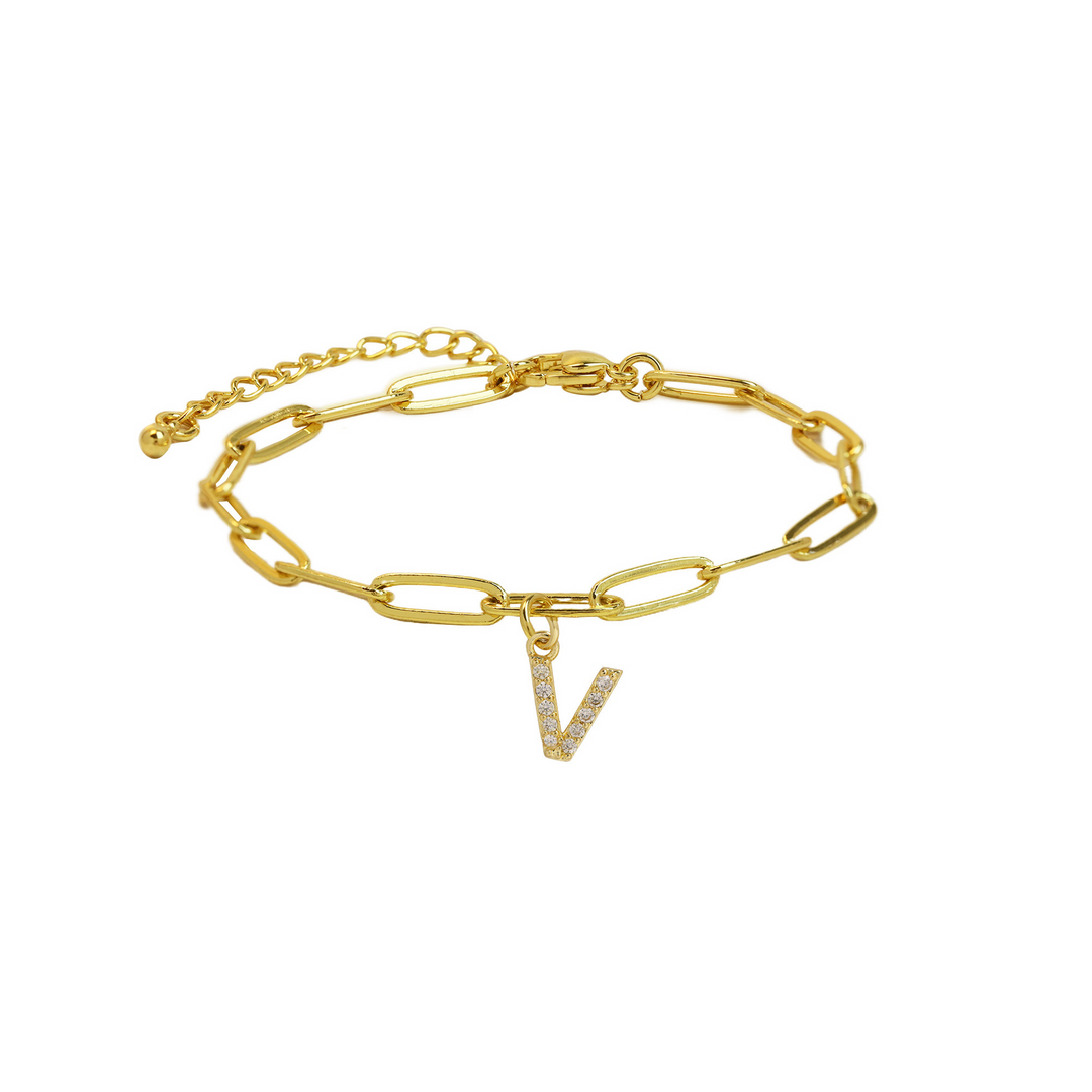 Skanto | Delikat papirklips bokstavinitial armbånd