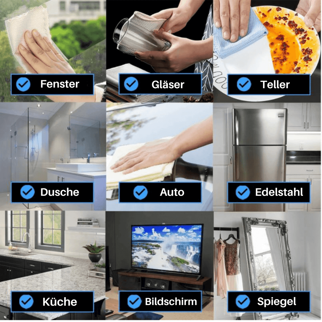 Soft Touch Wonder Cloth – Stripe-Free Rengjøring av Glass, Speil & Rustfritt Stål | Skanto