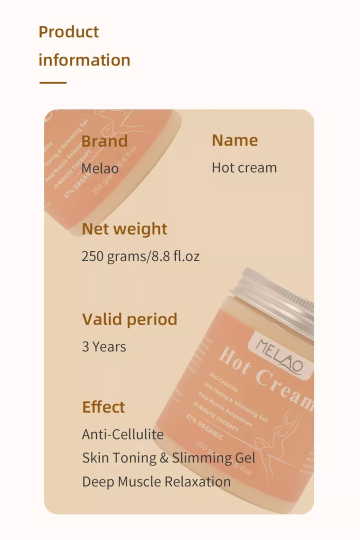 Ultimate Shape Cream – øker fettforbrenningen – reduserer cellulitter – veggklokke