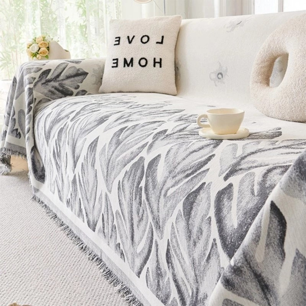 Skanto | Verdure Leaf Pattern Chenille Sofa Cover