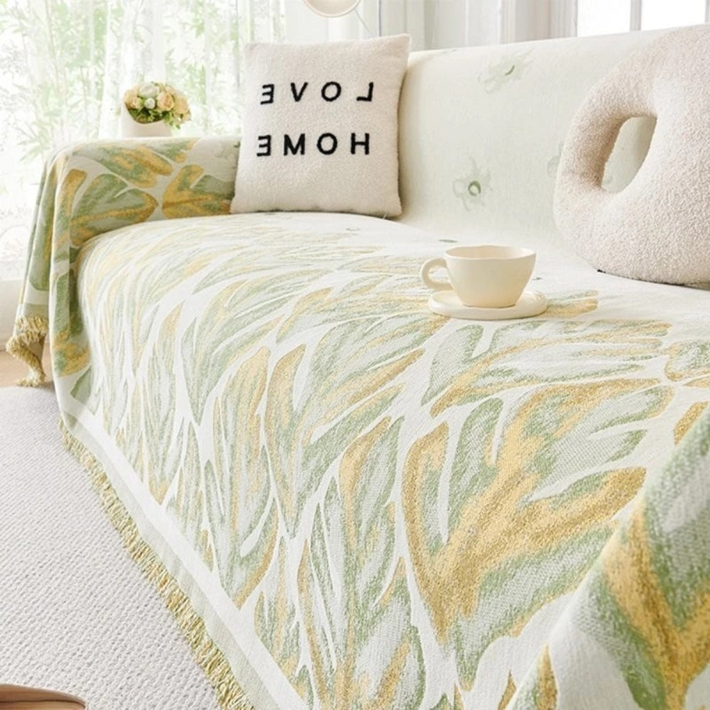Skanto | Verdure Leaf Pattern Chenille Sofa Cover