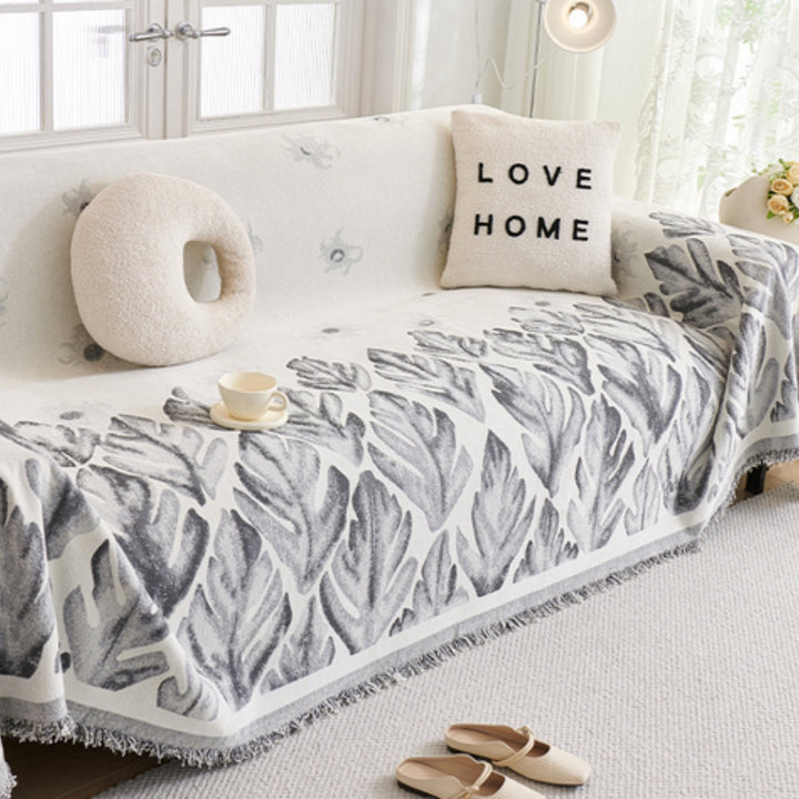 Skanto | Verdure Leaf Pattern Chenille Sofa Cover
