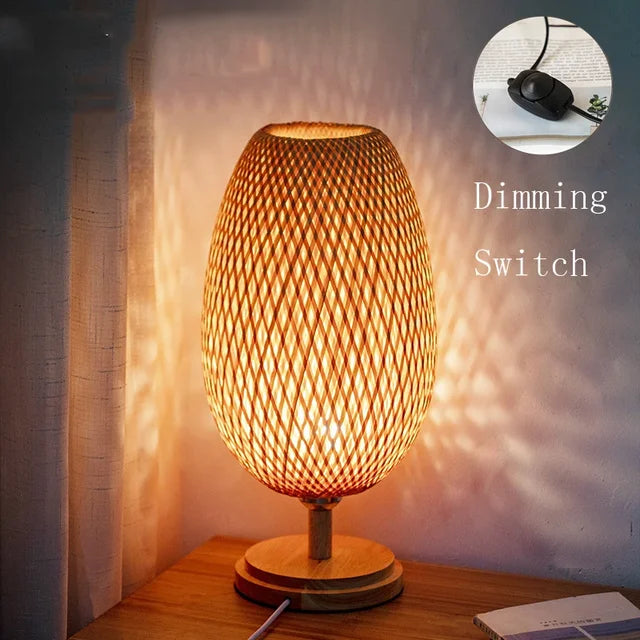 RustikkLys – Vintage-Bambus-Tabulaturlampe | Håndlaget & bærekraftig | Perfekt for stue & soverom
