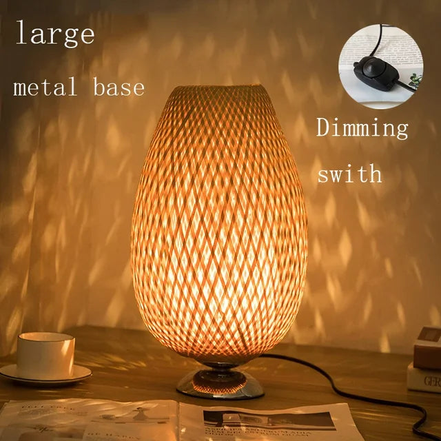 RustikkLys – Vintage-Bambus-Tabulaturlampe | Håndlaget & bærekraftig | Perfekt for stue & soverom