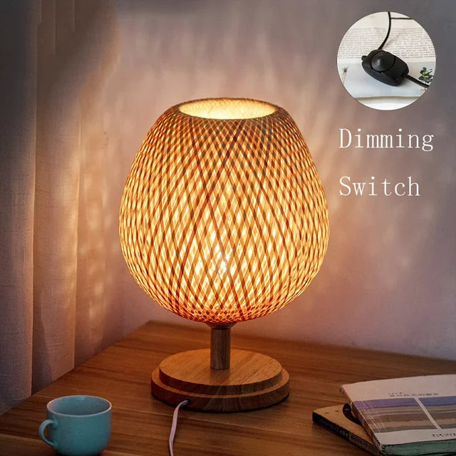 RustikkLys – Vintage-Bambus-Tabulaturlampe | Håndlaget & bærekraftig | Perfekt for stue & soverom