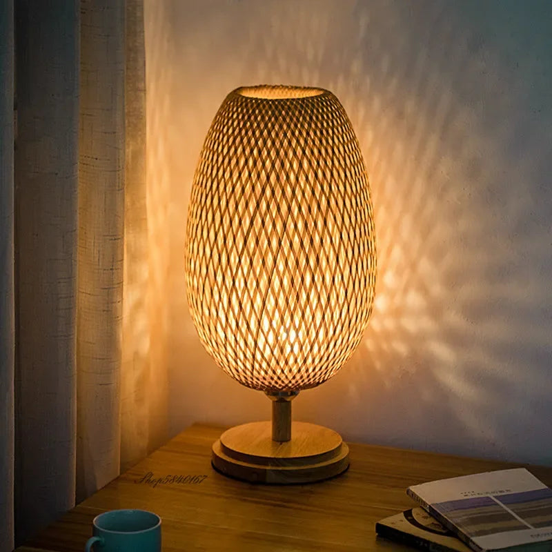 RustikkLys – Vintage-Bambus-Tabulaturlampe | Håndlaget & bærekraftig | Perfekt for stue & soverom
