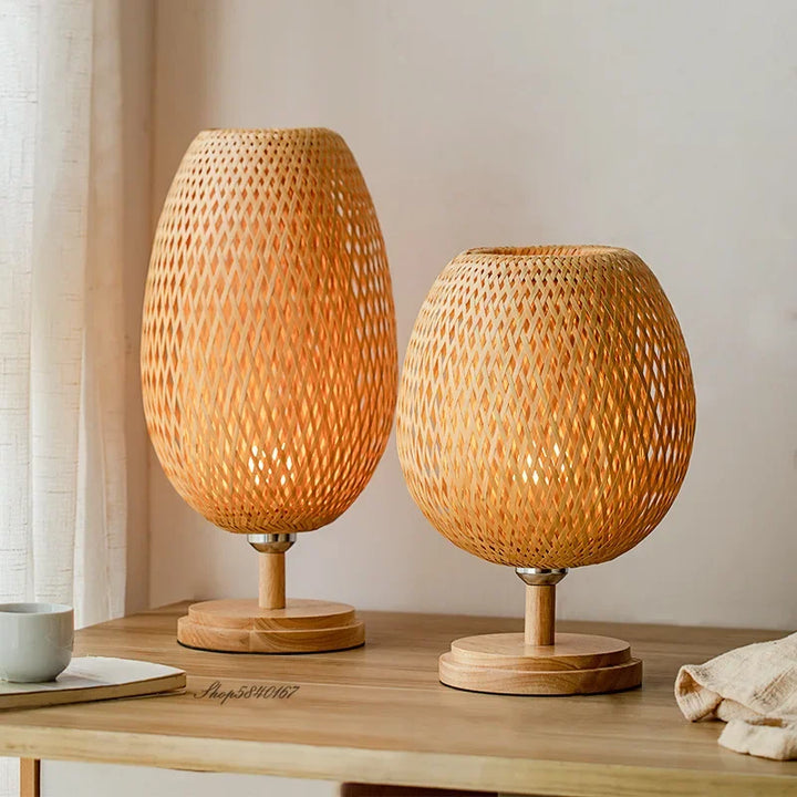 RustikkLys – Vintage-Bambus-Tabulaturlampe | Håndlaget & bærekraftig | Perfekt for stue & soverom