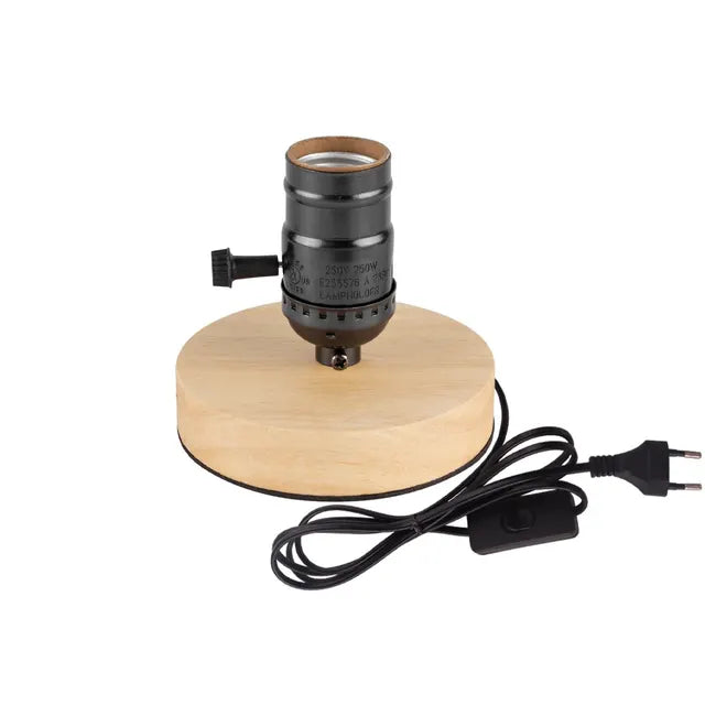 Retro Trebordlampe med Lysball – Dekorativ Belysning for Hjemmet | Skanto