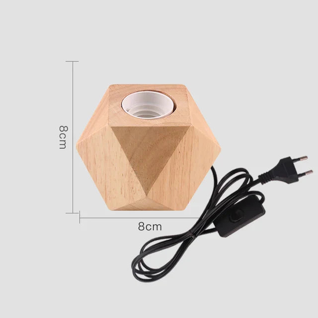 Retro Trebordlampe med Lysball – Dekorativ Belysning for Hjemmet | Skanto
