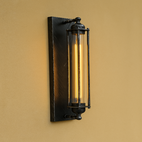 Skanto | Vintage Veggmontert LED Lys – Tidøstedesign med Elegant Matt Svart Finish