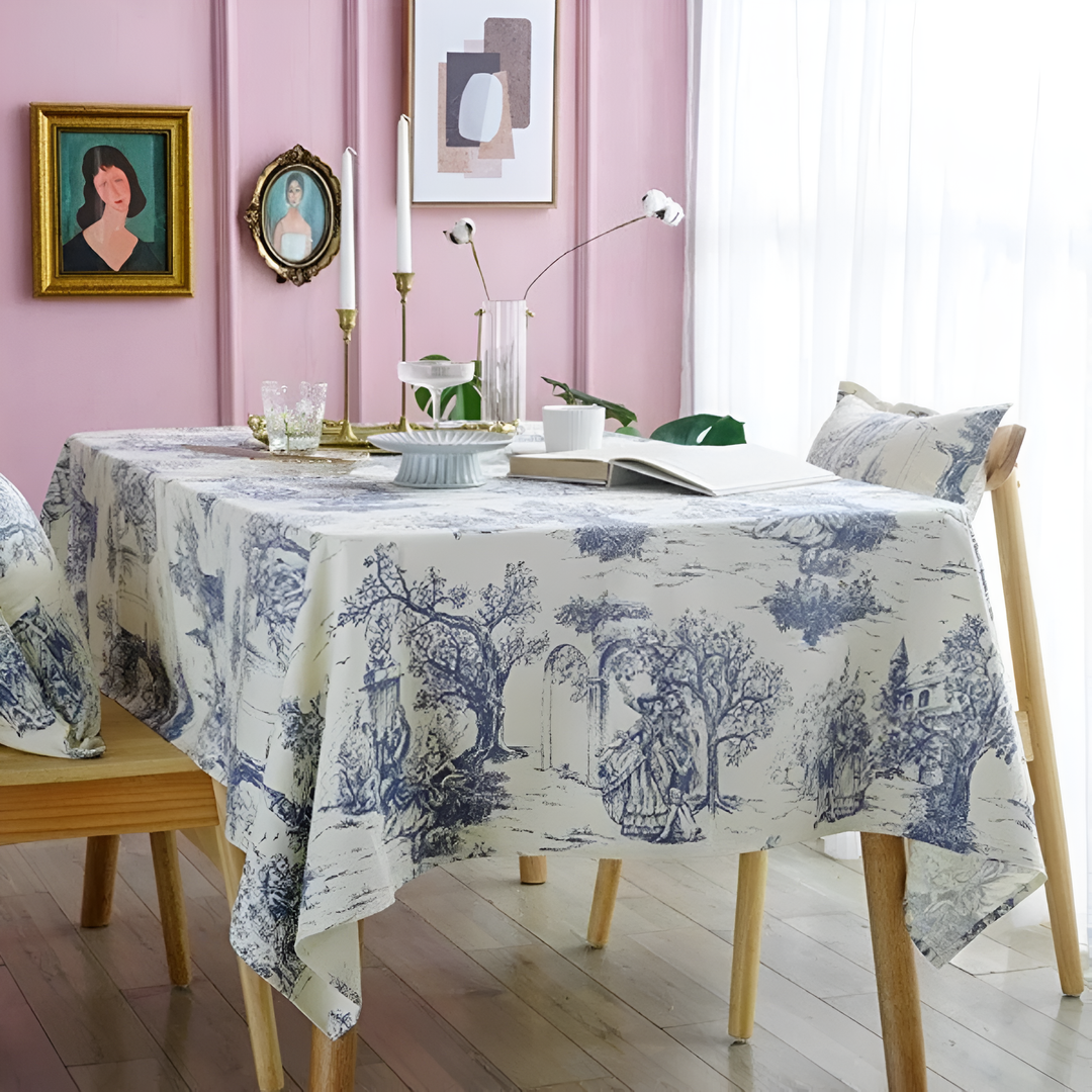 Skanto | Fransk Klassisk Blå Vintage Duk