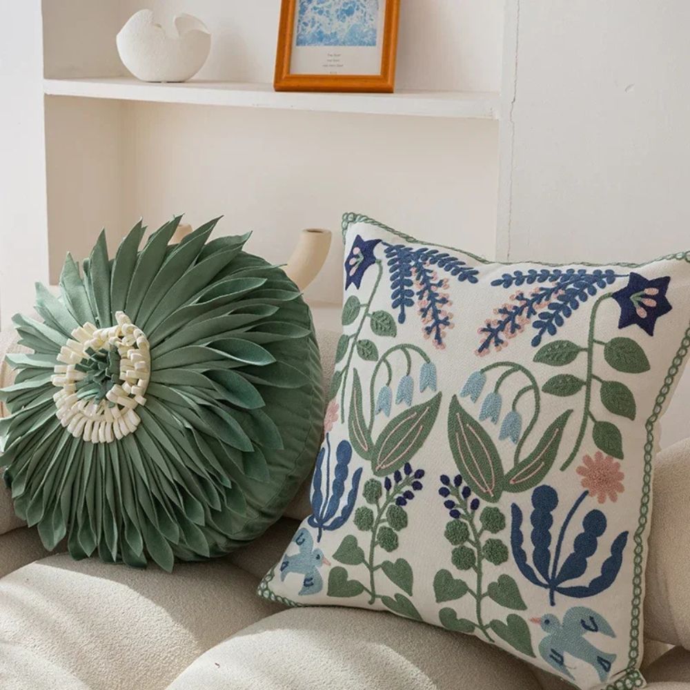Skanto | Vintage Botanisk Broderi Putetrekk