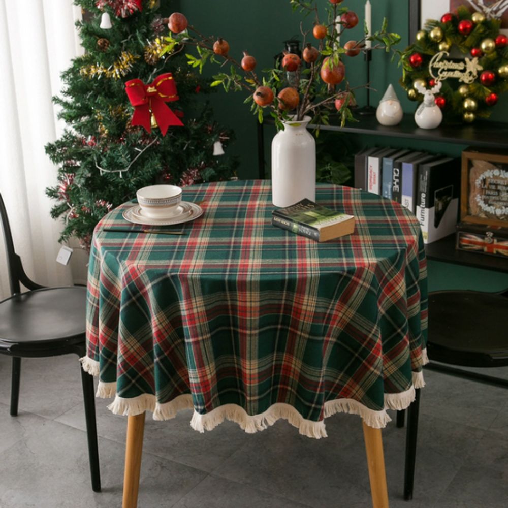 Skanto | Vintage Holiday Plaid Rund Duken