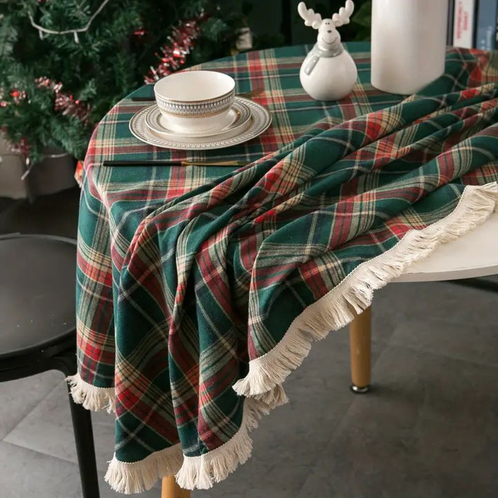 Skanto | Vintage Holiday Plaid Rund Duken