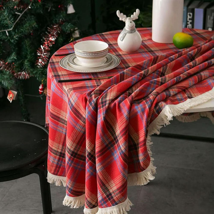 Skanto | Vintage Holiday Plaid Rund Duken