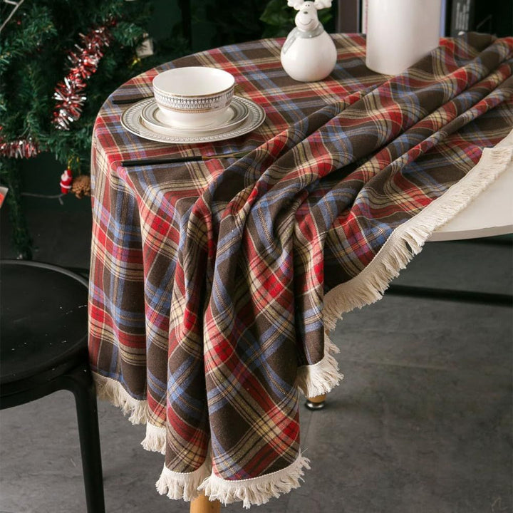 Skanto | Vintage Holiday Plaid Rund Duken