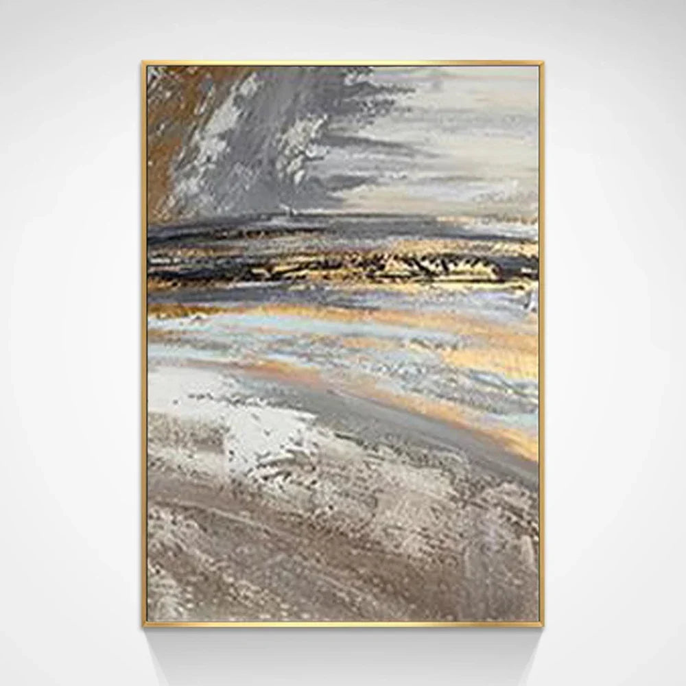 Vintage Golden Beige Abstract Veggkunst Kunstneriske Lerretsutskrifter Plakater Bilder for moderne Stue Soverom Lys Luksus Interiør | Skanto