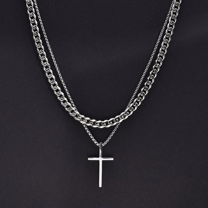 Vnox Faith Cross Halskjede for Menn