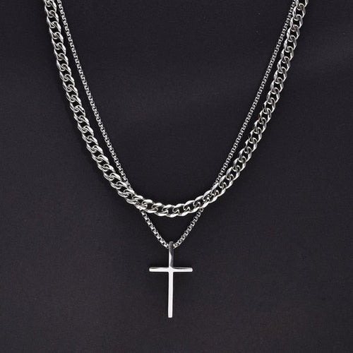 Vnox Faith Cross Halskjede for Menn