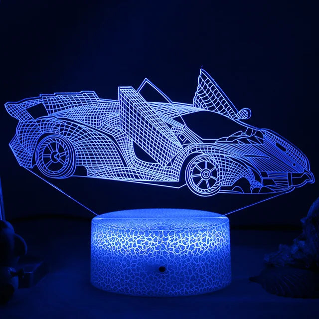LED Nattlys - 3D Illusjonslampe for Barnerom, USB-lading | Skanto