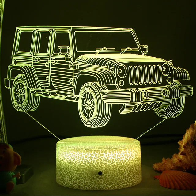 LED Nattlys - 3D Illusjonslampe for Barnerom, USB-lading | Skanto