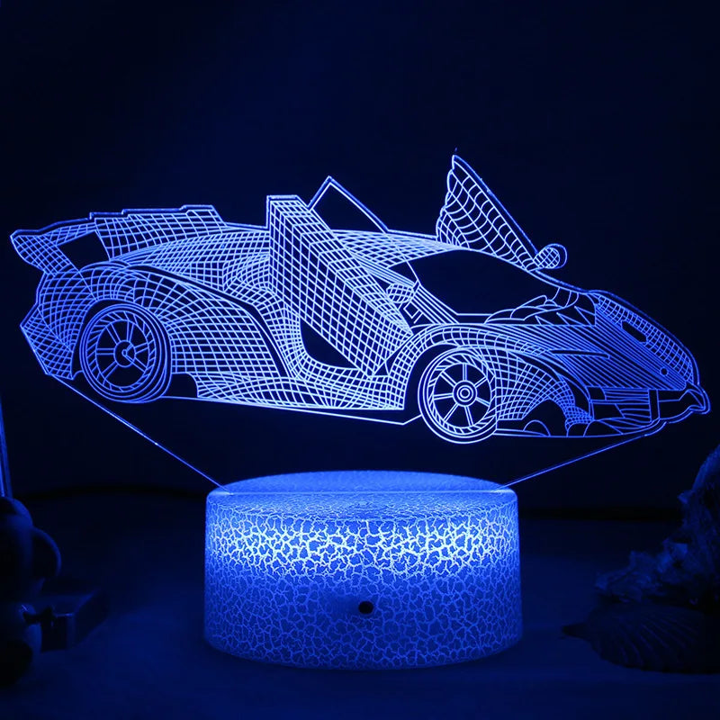 LED Nattlys - 3D Illusjonslampe for Barnerom, USB-lading | Skanto