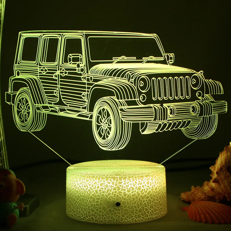 LED Nattlys - 3D Illusjonslampe for Barnerom, USB-lading | Skanto